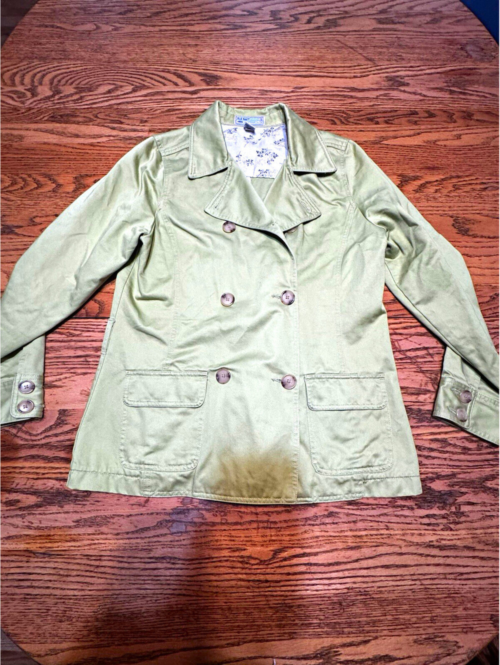 Vintage Y2K Old Navy Lime Green Double Breasted Jacket L Fall 2004 Cotton